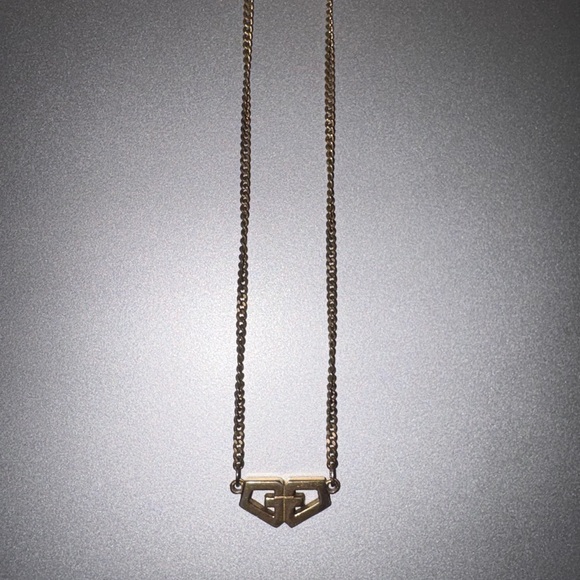 vintage 1979 Givenchy gold-plated necklace with a double G logo pendant - Picture 5 of 5